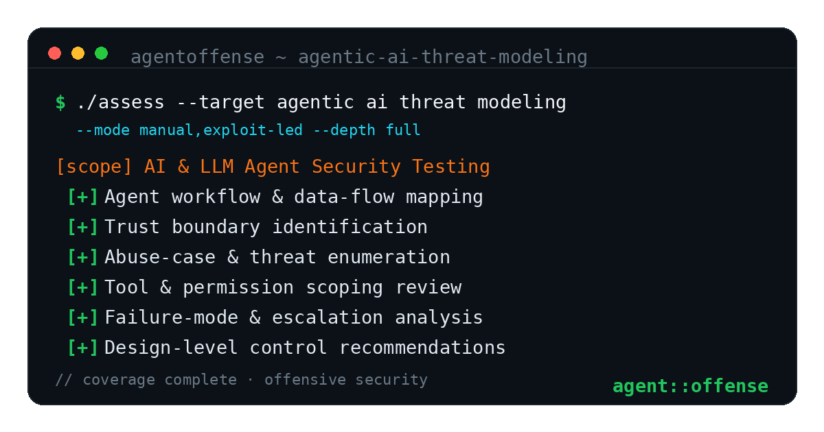 Agentic AI Threat Modeling — AgentOffense test coverage and attack surface