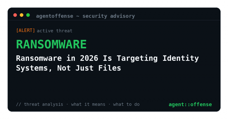 Ransomware in 2026 Is Targeting Identity Systems, Not Just Files — security advisory