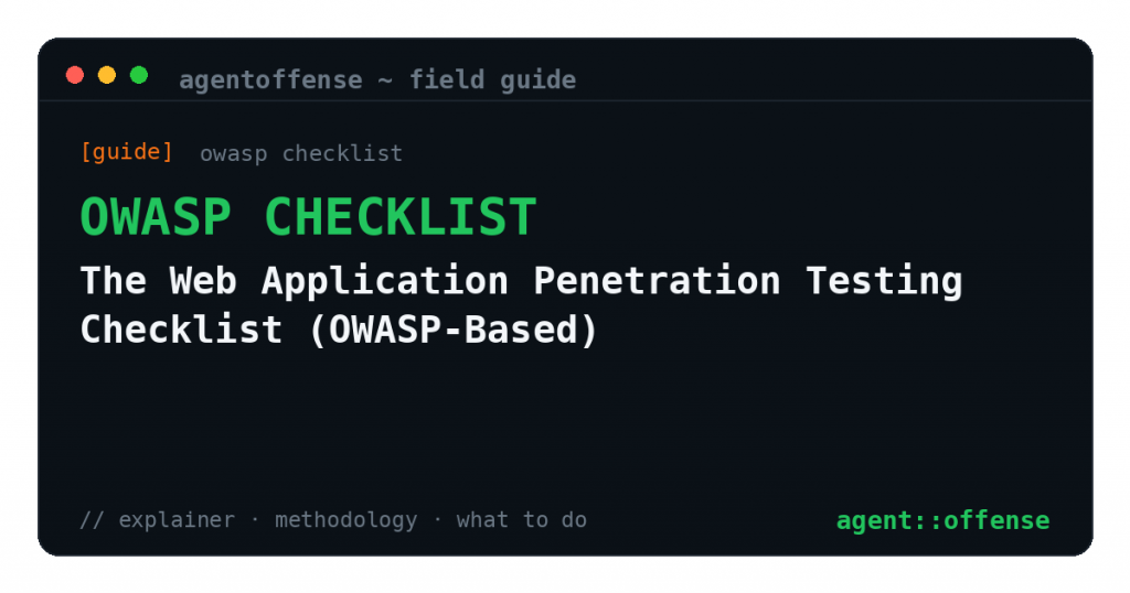 The Web Application Penetration Testing Checklist (OWASP-Based)